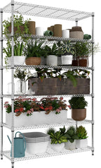 6 Tiers Storage Shelves Load 2100LBS, Metal Shelving Wire Metal Shelving Unit Shelves for Storage Adjustable Garage Shelving for Pantry Kitchen Garage Chrome 17.7" D x 47.3" W x 82.4" H