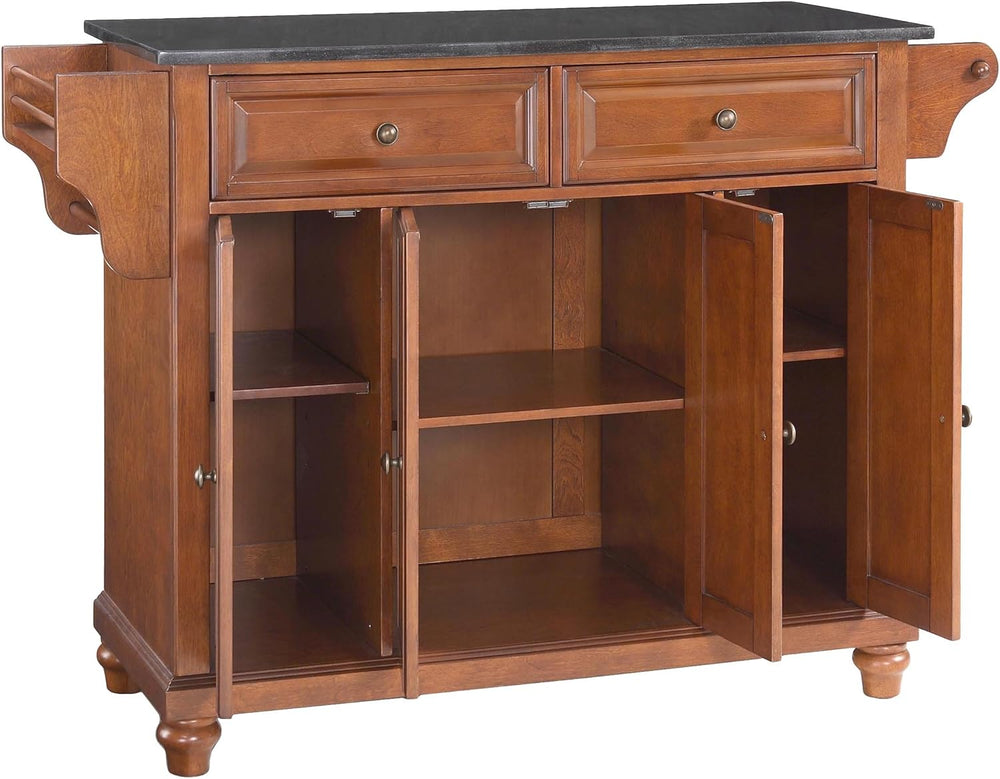 Crosley Furniture Cambridge Granite Top Rolling Kitchen Island Storage Cart, ...