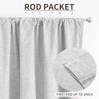 Joydeco Natural Linen Curtains 96 inch Length 2 Panels Set Burg 100% Blackout Patio Door Curtain Room Darkening Sliding Door Curtains Thermal Insulated Back tab Rod Pocket(105x96 inch, White)