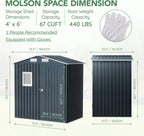 Breezz 6x4FT Outdoor Steel Storage Shed with Clear Window, Lockable Doors, Weather-Resistant Metal Tool Shed for Garden, Backyard, Patio, and Utility Storage