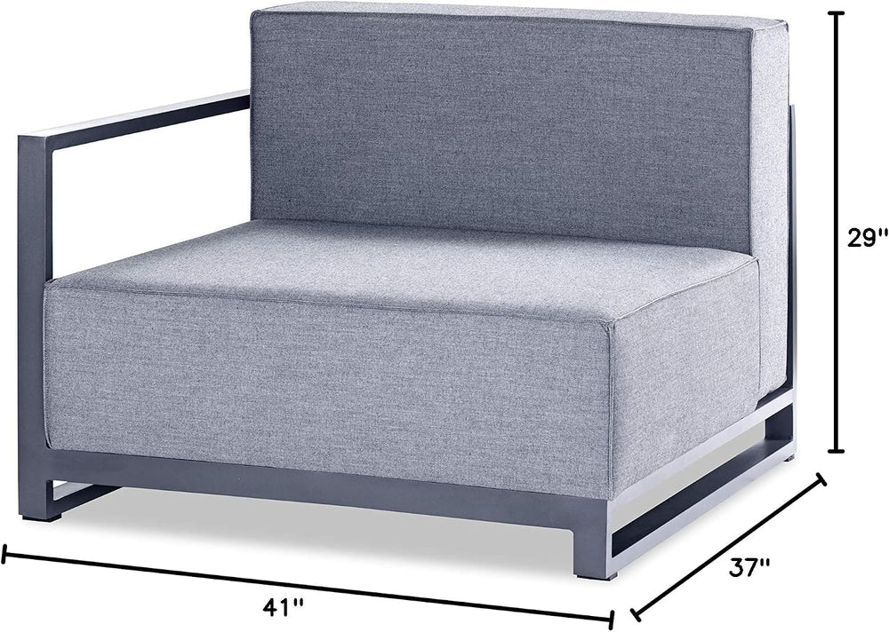 Sensation Indoor/Outdoor Modular in Grey Acrylic Fabric with TPU Coating Alum...