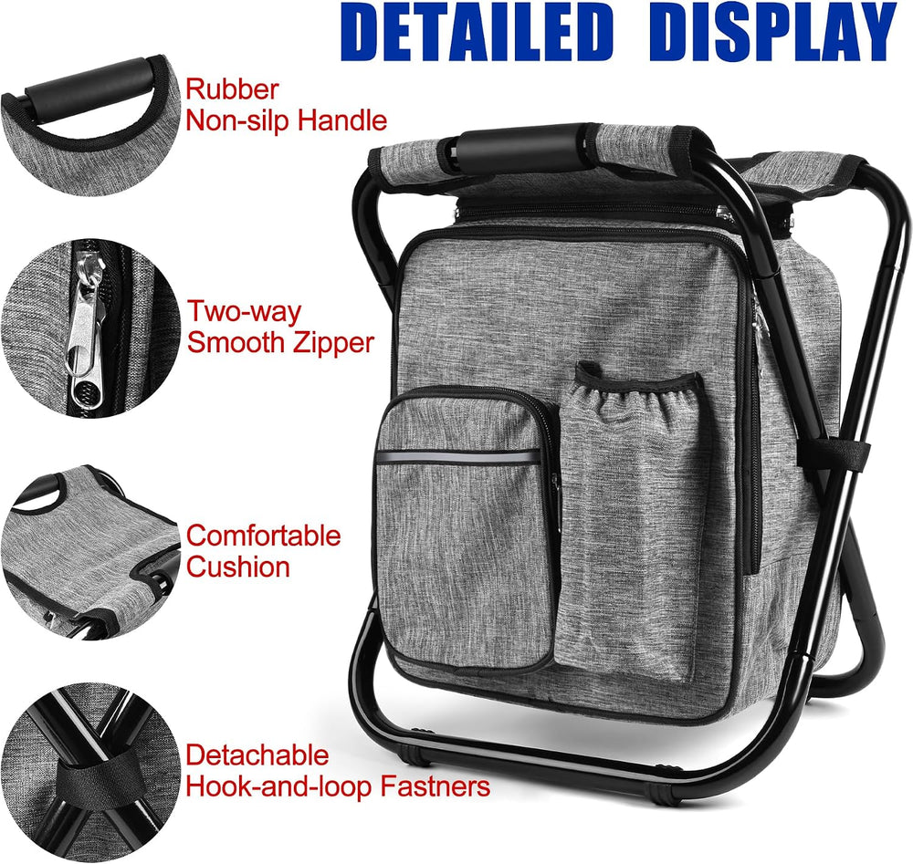 Backpack Stool Cooler Chair Heavy Duty 200 LBS Max Load Portable Lightweight ...