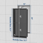 Stainless Steel Shower Niche 24" X 12", No Tile Needed Wall Niche Double Shelves, Recessed Shower Shelf for Bathroom Storage, Gun Metal