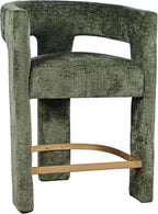 Jofran Upholstered Counter Stool with Arms – Versatile Barstools – Stylish Seating for Kitchen Dining Room or Home Bar, Forest, Single Stool