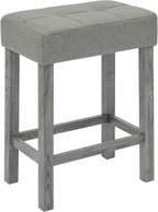 Ball & Cast 4 Piece Kitchen Dining Room Table and Chairs Set, Farmhouse Wooden Counter Height Bar-Sets w/USB Ports & Power Outlet & 3pcs Stools, 59" Sofa-Table Barstool w/Charging Station, Grey