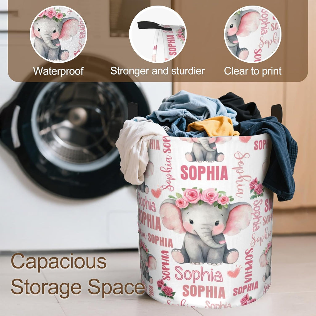 Custom Name Laundry Hamper, Personalized Laundry Baskets with Name for Boys Girls Women Men, Customized Collapsible Dirty Clothes Hamper Easy Storage Gifts for Bedroom Bathroom Living Room