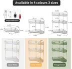 YCIA&DONE Corner Bathroom Counter Organizer, Makeup Organizer for Vanity, Skincare Cosmetic Perfume Tray, Corner Countertop Shelf Rack Storage for Bathroom Kitchen 3Tiers (Smoky Gray)