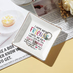 Friend Birthday Gifts for Women Jewelry Dish, Funny Best Friend Female Gifts for Women Coworker Mothers Day/Birthday/Christmas Gift - 4 Inch Trinket Tray for Rings, Earrings