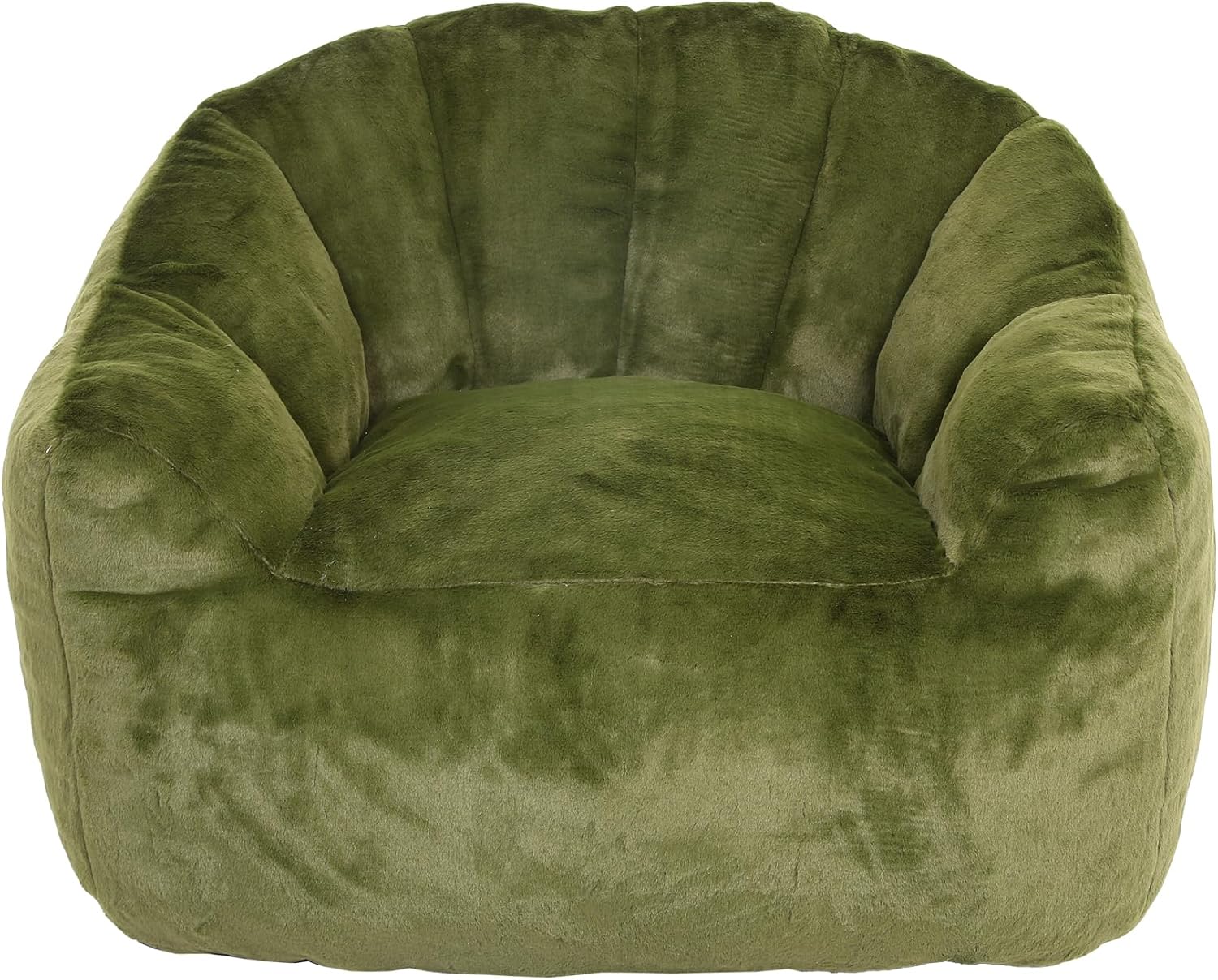 Setawix Giant Bean Bag Chair with Filler, Comfy Faux Fur Bean Bag Chairs for Adults and Kids, Lazy BeanBag Sofa Stuffed Floor Sofa with Memory Foam for Bedroom Apartment Living Room,Green