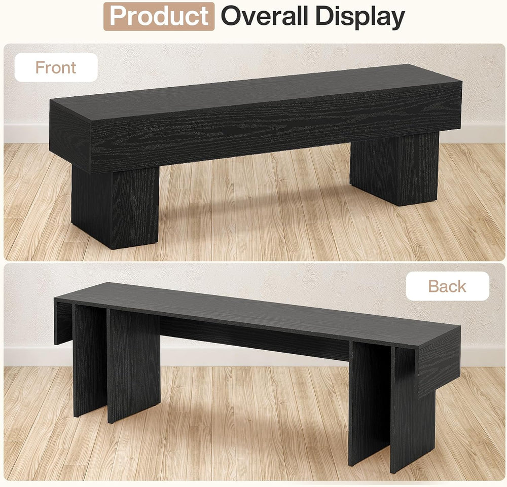 Tribesigns 63" Long Entryway Bench, Rustic Farmhouse End of Bed Bench, W...