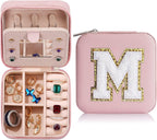 Parima Christmas Stocking Stuffers Gifts for Grandkids, Christmas Travel Gifts for Women | Graduation Travel Essentials Small Jewelry Box | Travel Jewelry Case-Pink