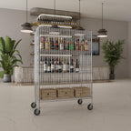 18" W x 60" L x 69" H Heavy Duty Utility Commercial Grade Metal Storage NSF Unit | Chrome Mobile Security Wire Cage Kit