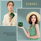 Parima Travel Jewelry Case - Small Jewelry Boxes for Women, Personalized Custom Monogrammed Jewelry Box for Woman - Letter K, Green