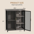 Coffee Bar Cabinet with Adjustable Shelves,Liquor Cabinet with Wire Mesh Doors,Space-Saving Buffet Cabinet, for the Kitchen, Dining Room, and Living Room, Gray