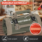 Tool Roll Up Bag, Gifts for Men Dad Husband Him Christmas, Mens Stocking Stuffers, Portable Tools Box Storage for Men, Heavy Duty Tool Organizer W/Detachable Pouches for Electrician Mechanic Carpenter