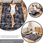 MAXYOYO Japanese Floor Mattress Futon Mattress, 4" Thicken Tatami Mat Sleeping Pad Foldable Roll Up Mat Boys Girls Dormitory Pad Kids Floor Lounger Pillow Bed, Charcoal Grey, Queen Size
