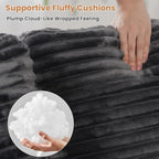 ovios Modular Sectional Sofa Couch with U-Shape Chaise Ottomans, Comfy Plush Corduroy Cloud Couches, Modern Luxury Deep Seat Sofas Set for Living Room, 9-Seater, Grey