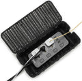 Delamu Handmade Rattan Small Cable Management Box, Cord Organizer with 2 Open Slots, Desk Cord Hider Box for Computer Router USB Hub Power Strip, 12.5" Lx 5.1" Wx 5.1" H, Black