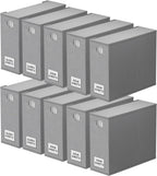 SpaceAid 10 Pack Bed Sheet Organizers and Storage, Foldable Sheet Organizer for Linen Closet, Sheets Set Folder Keeper with Window XL (Queen & King Size) Organizing Bedding Container, Gray