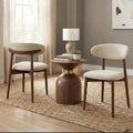 Dining Room Chairs Set of 2, Upholstered Farmhouse Dining Chairs, Modern Fabric Kitchen Chairs with Solid Wood Leg,Beige