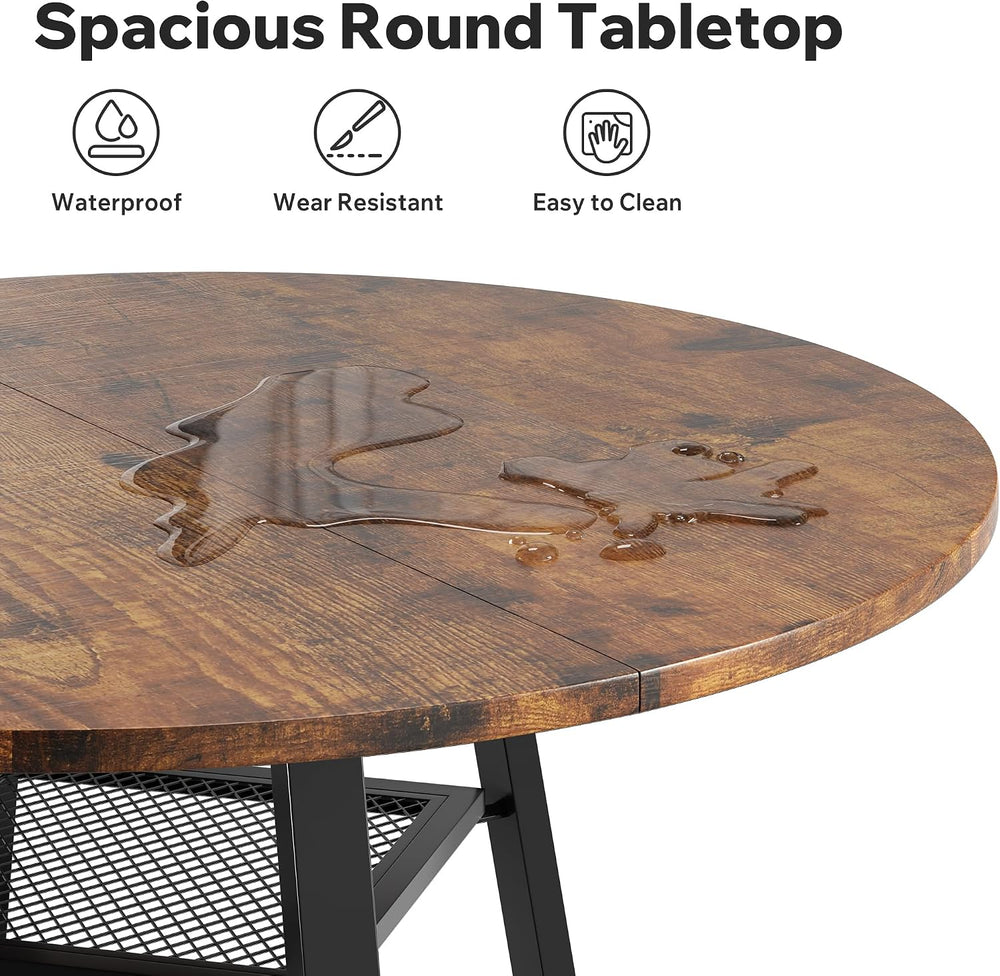 47 Inch Round Dining Table for 4-6 People,Modern Circle Dining Room Table Kit...