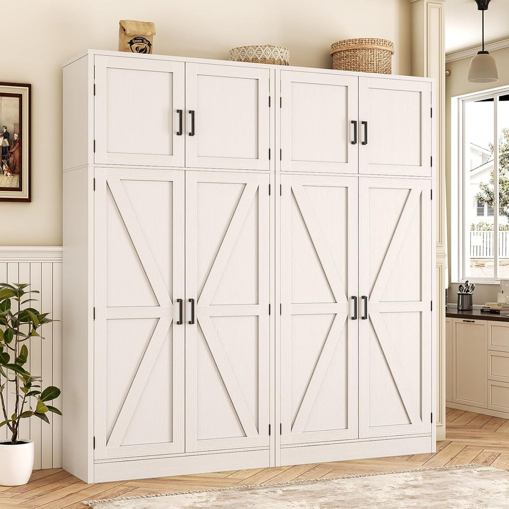 Unikito 71” Tall Kitchen Pantry Cabinet with Adjustable Shelves, 2 Pack | Lar...