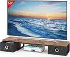 YAOHUOO 45" Large TV Riser with Fabric Drawers for 32-60 inch TV | TV Stand Riser with Steel Legs, Tabletop TV Riser Shelf, Monitor Stand Riser for Home Office,Rustic Brown