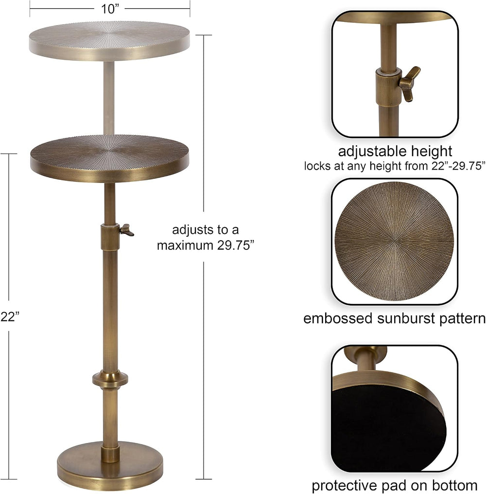 Kate and Laurel Engles Traditional Adjustable-Height Pedestal Drink Table; 10...