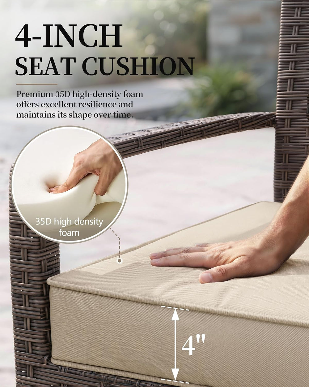 4 Set Outdoor Chair Cushions 22 X 22 X 4 Inches Patio Furniture Cushions Wate...