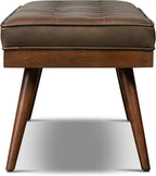 POLY & BARK Napa Luca Leather Bench in Cocoa Brown