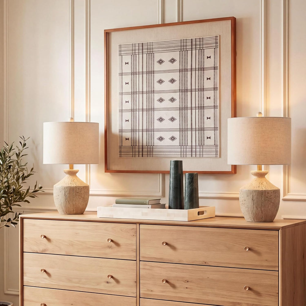 SAFAVIEH Delacey Table Lamp Set of 2, 21" Modern Light Brown TBL4643A-SET2