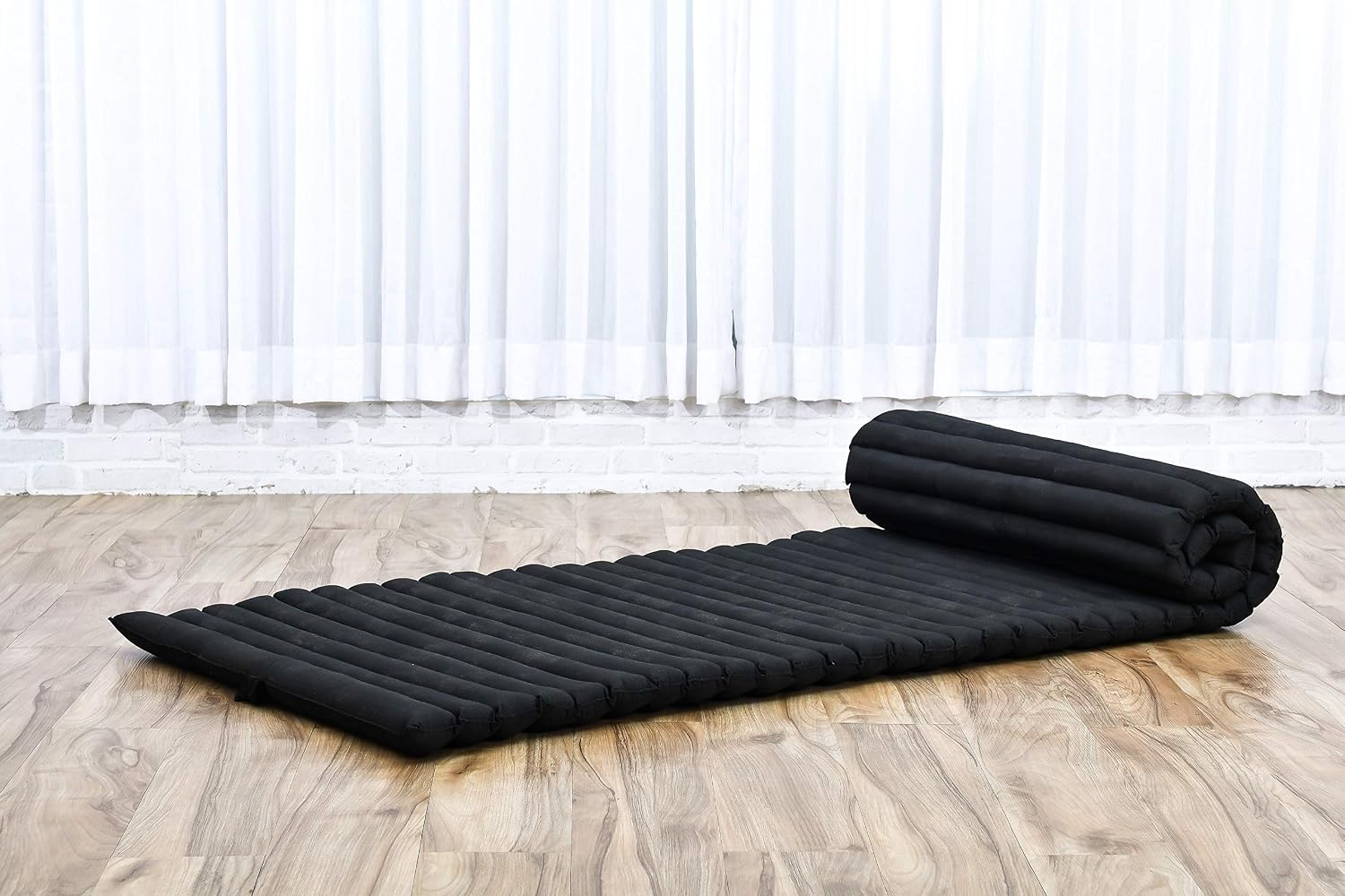 Leewadee Thai Roll Mat 75 x 28 inches Kapok Firm | Breathable folding mattress for sleeping, yoga, meditation & massage. For travel, camping, the car or as a guest bed