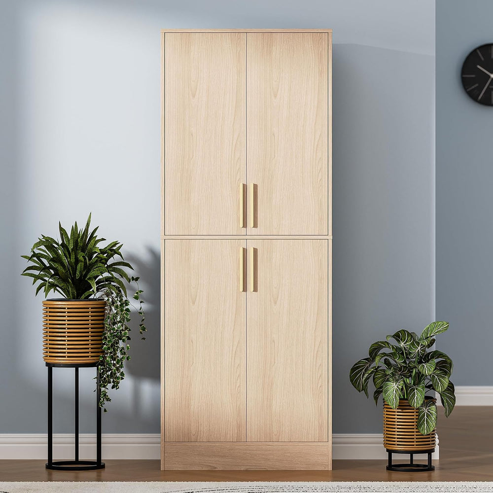 Housoul 71" Tall Pantry Cabinet with 4 Doors, Kitchen Pantry Storage Cab...