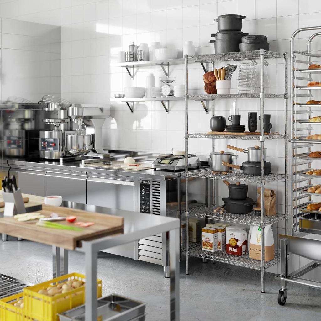 18" Deep x 30" Wide x 74" Height Wire Shelving Kit | 6-Tier | NSF Commercial Storage Rack Unit
