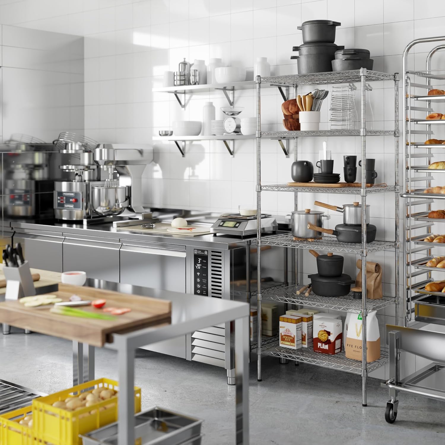 18" Deep x 30" Wide x 74" Height Wire Shelving Kit | 6-Tier | NSF Commercial Storage Rack Unit