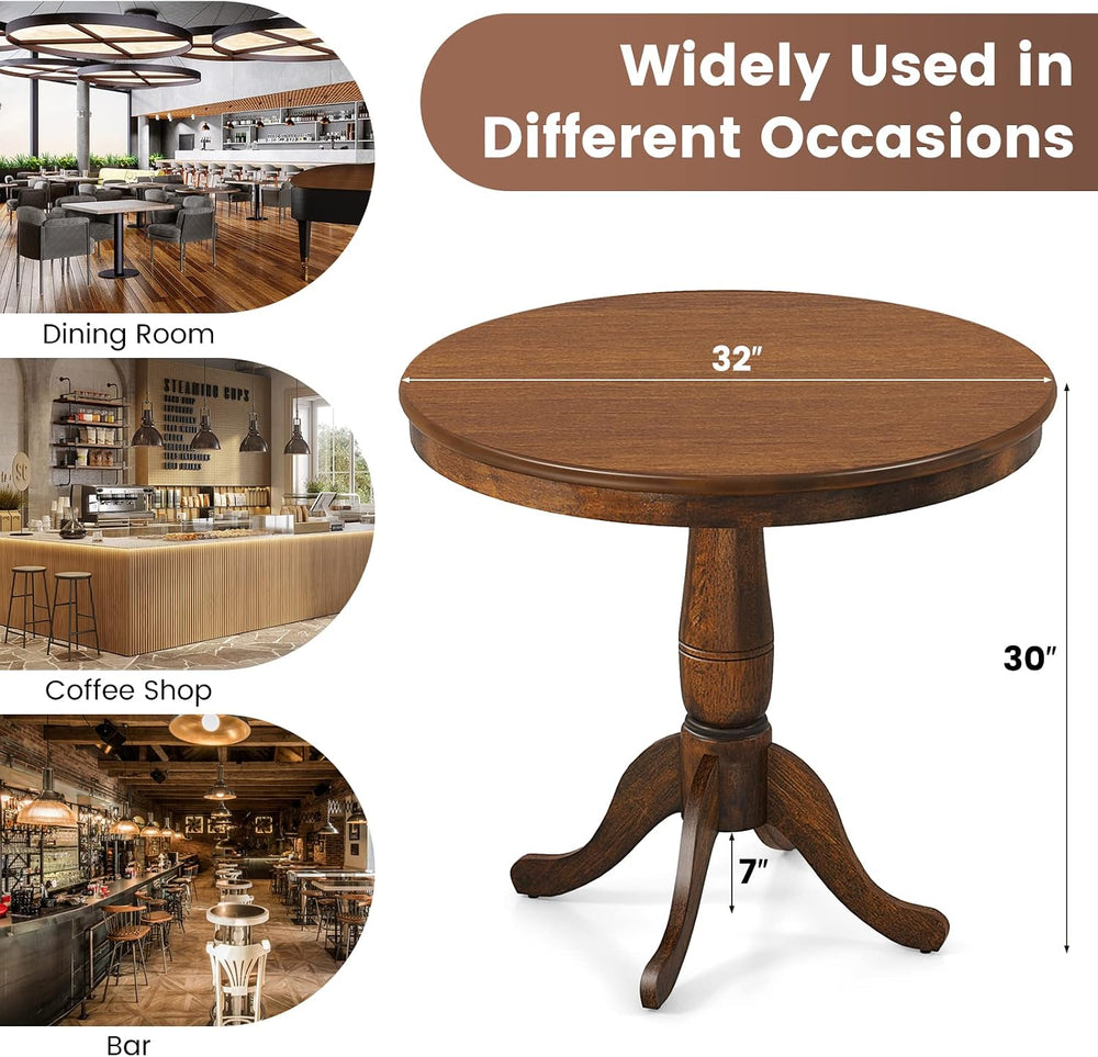 Giantex Round Dining Table for 2-4 People, 32" D X 30" H Wooden Kit...
