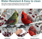Winter Cardinal Bird Gaming Mouse Pad 35.4"x15.7"Desk Mat Anti-Slip Rubber Base & Durable Stitched Edges for Gamers Smooth Mouse Writing Surface for Desk Office/Home