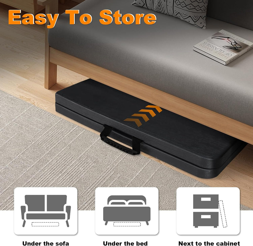 6ft Folding Table, Portable Heavy Duty Plastic Fold-in-Half Utility Table for...