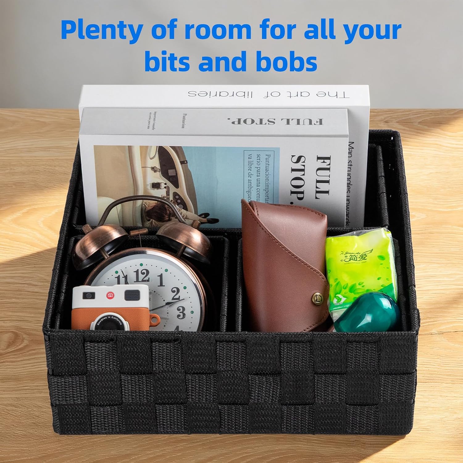 Posprica Woven Storage Basket Small Baskets for Organizing, Cube Basket Bin Container Tote Organizer Divider for Drawer,Closet,Shelf, Dresser,set of 4