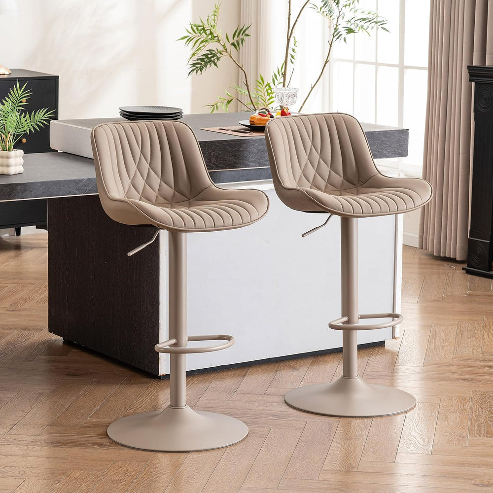 YOUTASTE Bar Stools Set of 2, Adjustable Swivel Counter Height Barstools with...