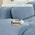81" Loveseat Sofa, Comfy Deep Seat, No Assembly, Sofa in a Box, Modern Small Couch with Plush Corduroy Fabric for Living Room, Bedroom, Apartment, Home Office, Blue