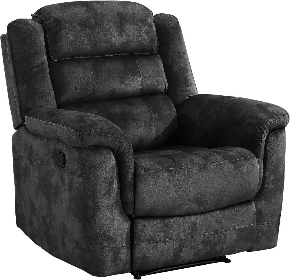 EBELLO Manual Recliner Chair, Soft Fabric Recliner Sofa with Overstuffed Armr...