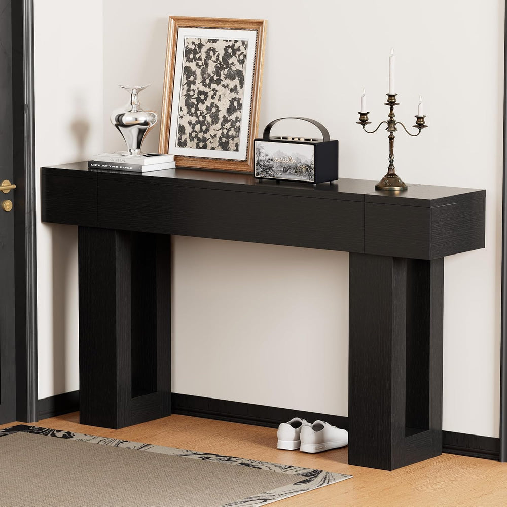 63 Inch Long Console Table, Narrow Rectangular Sofa Table Behind The Couch, F...