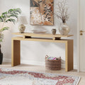 LKTART Farmhouse Console Table Hallway Table for Entryway Solid Wood Sofa Table Behind Couch Narrow Long Entry Table for Living Room Entrance Foyer Natural