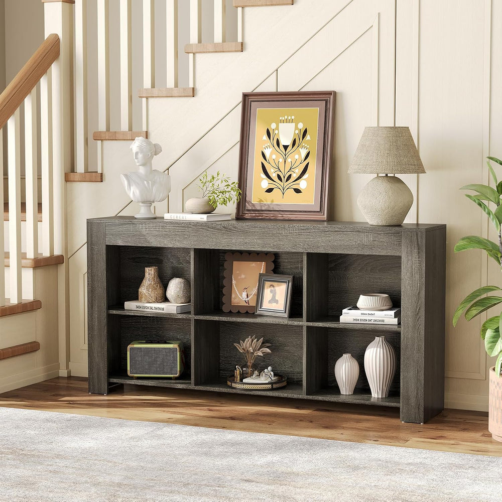 LITTLE TREE Console Table with Storage, 63-Inch Long Sofa Table, Entryway Tab...