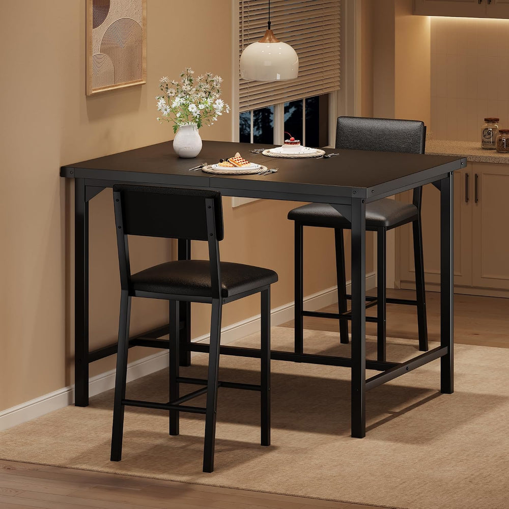 GarveeHome Dining Table Set for 2 with Corner Protector, Kitchen Table Set w/...