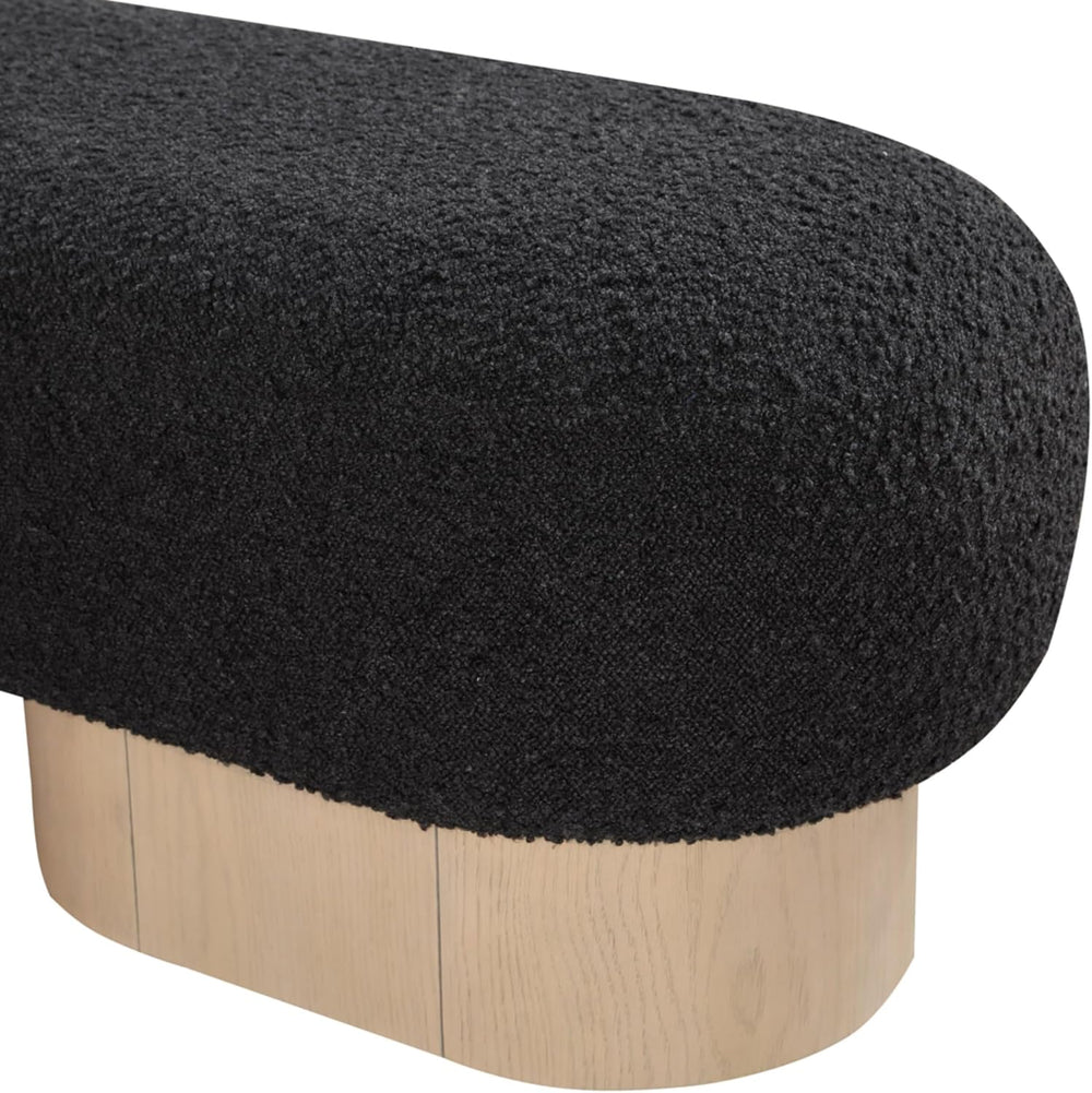 Meridian Furniture 22001Black Robertson Collection Art Deco Bench with Luxuri...