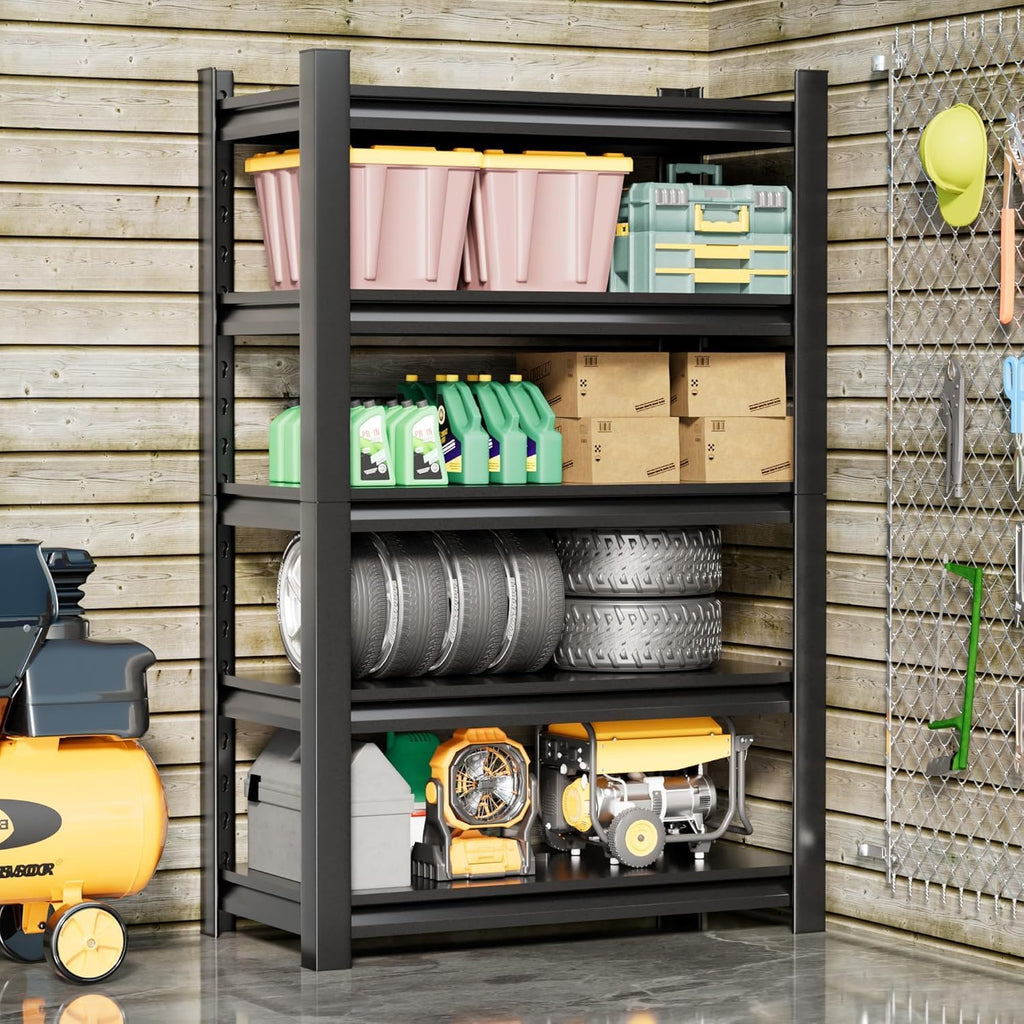 Heavy Duty Garage Shelving Unit, 72" H 2000 LBS Metal Storage Shelves, 5 Tier Adjustable Shelving Units for Organization, Heavy Duty Garage Storage Rack (72''H x 36''W x 16''D)