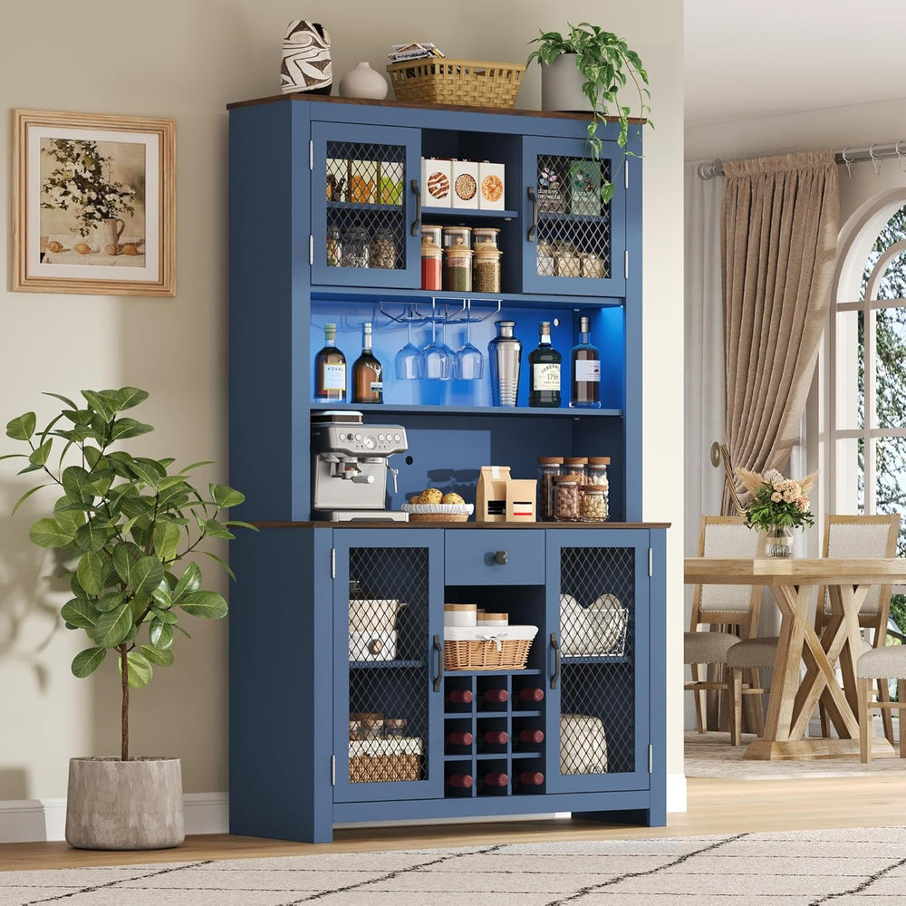 Merax 70.9" Tall Kitchen Pantry Storage Cabinet with Charging Station an...