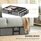 homyfort Under the Bed Shoe Organizer Fits 12 Pairs and 4 Pairs Boots,Sturdy & Breathable Materials,Underbed Storage Solution for Kids Men & Women Shoes,Great Space Saver for Your Closet Set of 2